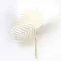 Off-white artificial fabric leaves with flexible wire stems for DIY wedding decor - 200 Pieces / Milk White