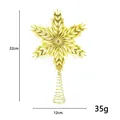 22cm gold snowflake Christmas tree topper with electroplated finish and spiral base - Style H (Snowflake)