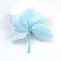Light blue simulation fabric leaves with wire stem for DIY floral wedding decor - 200 Pieces / Light Blue