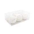 Set of six 6cm white hollow snowflake Christmas ornaments in a transparent PVC box - Box of 6 / White