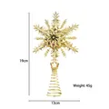 Elegant golden snowflake Christmas tree topper variant with 19cm height and 45g weight - Style I (Snowflake)