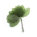 Pack of artificial green rose leaves with bendable wire stems for DIY wedding flower crafts - 200 Pieces / Dark Green