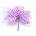 Vibrant purple artificial fabric leaves with flexible wire stems for DIY wedding crafts - 200 Pieces / Purple