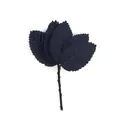 Artificial black fabric rose leaves with flexible wire stem for DIY wedding crafts - 200 Pieces / Black