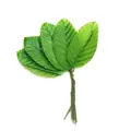 Bundle of vibrant green artificial DIY leaves with wired stems for floral craft decor. - 200 Pieces / Light Green