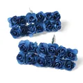 Kleine dunkelblaue handgemachte Papierrosen für DIY Hochzeit und Deko - 144 Stück/Packung / Marineblau