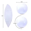 White 14-inch PVC inflatable beach ball showing its inflated and deflated dimensions clearly - 14"