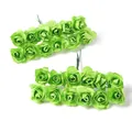 Miniatür hellgrüne künstliche Papierrosen für DIY Hochzeits-Süßigkeitenschachtel Deko - 144 Stück/Packung / Obstgrün
