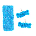 Miniatur hellblaue künstliche Papierrosen für DIY Hochzeitsbasteleien und Geschenkboxen. - 144 Stück/Packung / Seeblau
