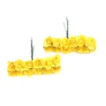 Miniatur gelbe Papierrosen für DIY Bastelarbeiten und Hochzeitsgastgeschenk Dekoration - 144 Stück/Packung / Gelb
