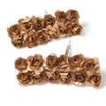 Handgefertigte goldene Mini-Papierrosen für DIY-Hochzeitsbevorzugungen und Dekorationen - 144 Stück/Packung / Gold