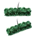 Handgefertigte grüne Mini-Papierrosen für DIY-Hochzeitsdekoration und Geschenkboxen - 144 Stück/Packung / Dunkelgrün