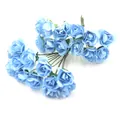 Handgefertigte Mini-Papierrosen in Blau für DIY-Bastelarbeiten und Hochzeitsdeko - 144 Stück/Packung / Hellblau