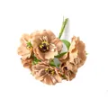 Elegante bouquet di camelie artificiali marroni per ghirlande e composizioni fai-da-te - Confezione da 60 Pezzi / Caffè