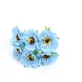 Fiori di camelia artificiali azzurri per accessori per ghirlande e bouquet fai da te - Confezione da 60 Pezzi / Blu
