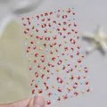 Κοντινό πλάνο με 3D αυτοκόλλητα νυχιών με χαριτωμένα πορτοκαλί καβούρια και αστέρια. - Καβουράκι - Jelly (to5968)