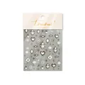 Pegatinas de uñas de metal de lujo con patrones vintage de corazones y perlas. - Estilo Metálico MS984