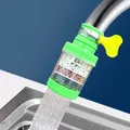 Keuken kraan waterfilter 4-laags maifan steen spatwaterdicht mondstuk verlenging - Rond Groen (Gedoopt)