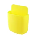 Wall mounted phone holder remote control storage box bedside sticky organizer yellow - Round Bottom Yellow
