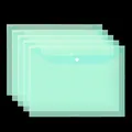 Transparent A4 plastic file folder with snap button, mint green document organizer bag. - A4 / Blank Green