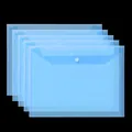 Thickened transparent plastic document folder A4 snap storage bag in blue color variant. - A4 / Blank Blue