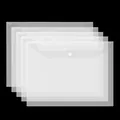 Transparent plastic A4 file folder with snap button, thick document storage bag for office. - A4 / Plain Transparent