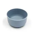 Vista detallada del bol de paja de trigo de estilo nórdico con textura finamente moteada. - Azul