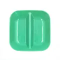 Green wheat straw divided sauce dish, small square condiment plate for kitchen and dining use. - Double Compartments / Nordic Green
