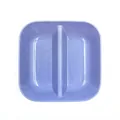 Purple wheat straw divided sauce dish, square small seasoning plate for kitchen dining table - Double Compartments / Nordic Blue