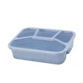 Wheat straw four-compartment bento box, portable student and office lunch box square. - Individual Bag / Nordic Blue