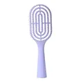 Purple curved hollow hair brush, massage vent detangling comb for daily hair styling care - L / Purple