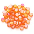 Flat octagon crystal glass beads detail view for DIY jewelry making and bracelet accessories. - Octagon Flat Round / 30 Pieces/Pack (8x4mm) / Orange Red
