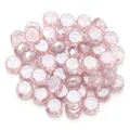 Light pink faceted crystal glass beads, flat round spacer beads for DIY jewelry making detail view. - Octagon Flat Round / 30 Pieces/Pack (8x4mm) / Pink Purple