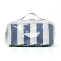 Blau-weiße gestreifte Kosmetiktasche tragbare Reise Make-up Aufbewahrung Tasche Kulturbeutel - Marineblau
