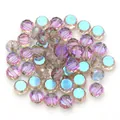 Faceted crystal glass round beads AB color DIY jewelry making bracelet necklace craft accessories - Octagon Flat Round / 30 Pieces/Pack (8x4mm) / Phantom Purple