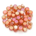 Faceted flat round crystal glass beads, vibrant orange AB coating for DIY jewelry making. - Octagon Flat Round / 30 Pieces/Pack (8x4mm) / Burgundy