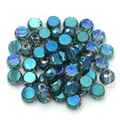 Close-up detail of faceted blue crystal glass flat round spacer beads for DIY jewelry making. - Octagon Flat Round / 30 Pieces/Pack (8x4mm) / Transparent Green
