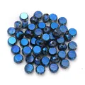 Faceted flat octagonal crystal glass beads dark blue DIY handmade jewelry making accessories - Octagon Flat Round / 30 Pieces/Pack (8x4mm) / Ink Blue Iridescent