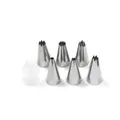 Stainless steel piping nozzles set baking decorating tips pastry tools for cake cream - 6 Nozzles and 1 Converter Style