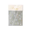 Christmas themed gold and white embossed nail art stickers with tree and star designs - Style to5281-New Bronzing