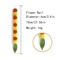 Decorative marigold flower garland for Day of the Dead Halloween decor 70cm long - Single Strand With Mango Leaves / 70cm (10 Balls) / Yellow Orange