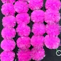 Vibrant Künstliche rosa Marigold Blumenketten für Diwali und Hochzeitsfeier Dekor - 1,5m 30stk / Hellrosa