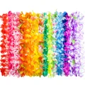 Vibrant rainbow Hawaiian flower leis perfect for tropical party decoration and events - One Size / Random Style / 1 Piece