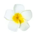 Tête de fleur de frangipanier artificielle blanche et jaune pour pinces à cheveux - Tête de fleur uniquement / 4cm / Blanc