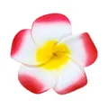Pince à cheveux fleur de frangipanier en mousse hawaïenne avec dégradé rose réaliste - Avec pince / 7cm / Rouge