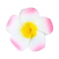 Fleur de frangipanier artificielle en mousse blanc et rose pour accessoires - Avec pince / 7cm / Rose