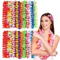 Assorted colorful Hawaiian leis flower garlands for beach parties and tropical theme events - Random Style / 10 Pieces Pack
