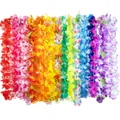 Vibrant handmade colorful Hawaiian leis set in rainbow spectrum for party celebrations - One Size / Random Style / 36 Piece