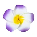 Artificial foam frangipani flower in purple and white for Hawaiian hair accessories - Purple