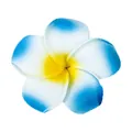 Blue and white foam plumeria flower hair accessory for Hawaiian theme - Blue